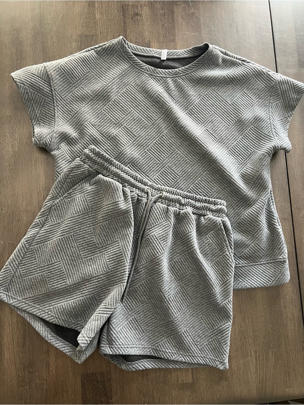 Women's Gray Quilted Lounge Set - Brand